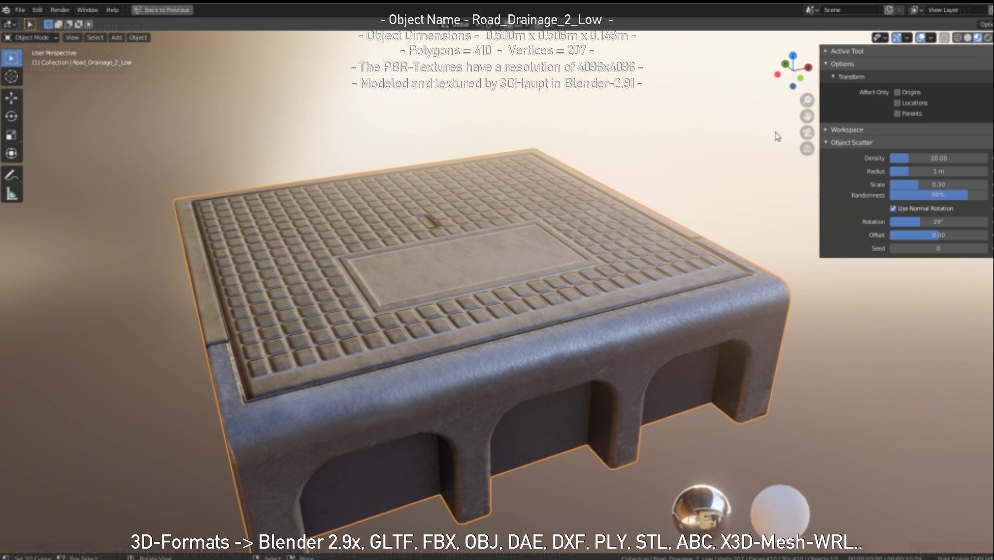 Road Drainage 2 Low Poly Version Low-poly 3D model_98