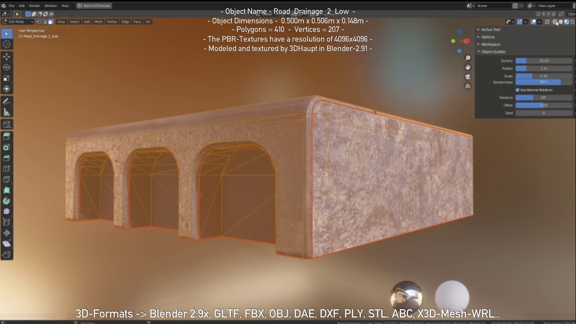 Road Drainage 2 Low Poly Version Low-poly 3D model_119