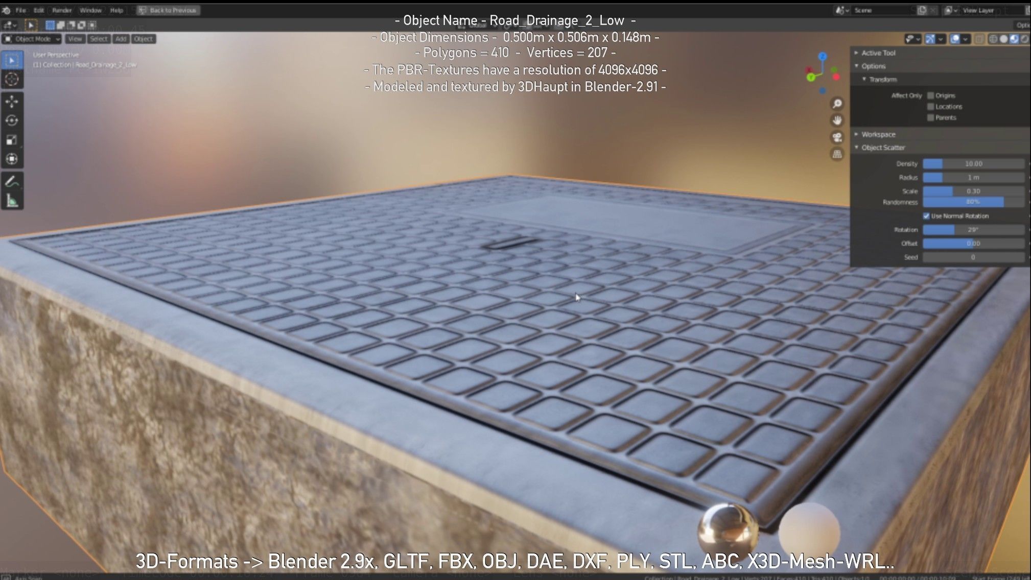 Road Drainage 2 Low Poly Version Low-poly 3D model_4