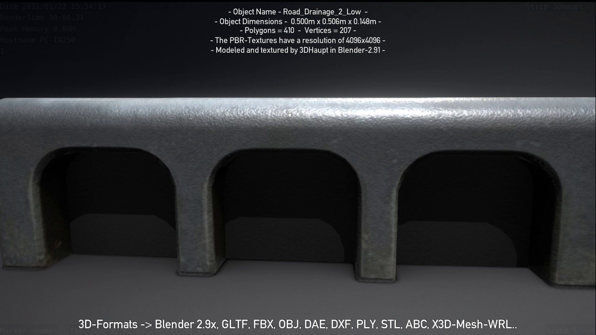 Road Drainage 2 Low Poly Version Low-poly 3D model_71