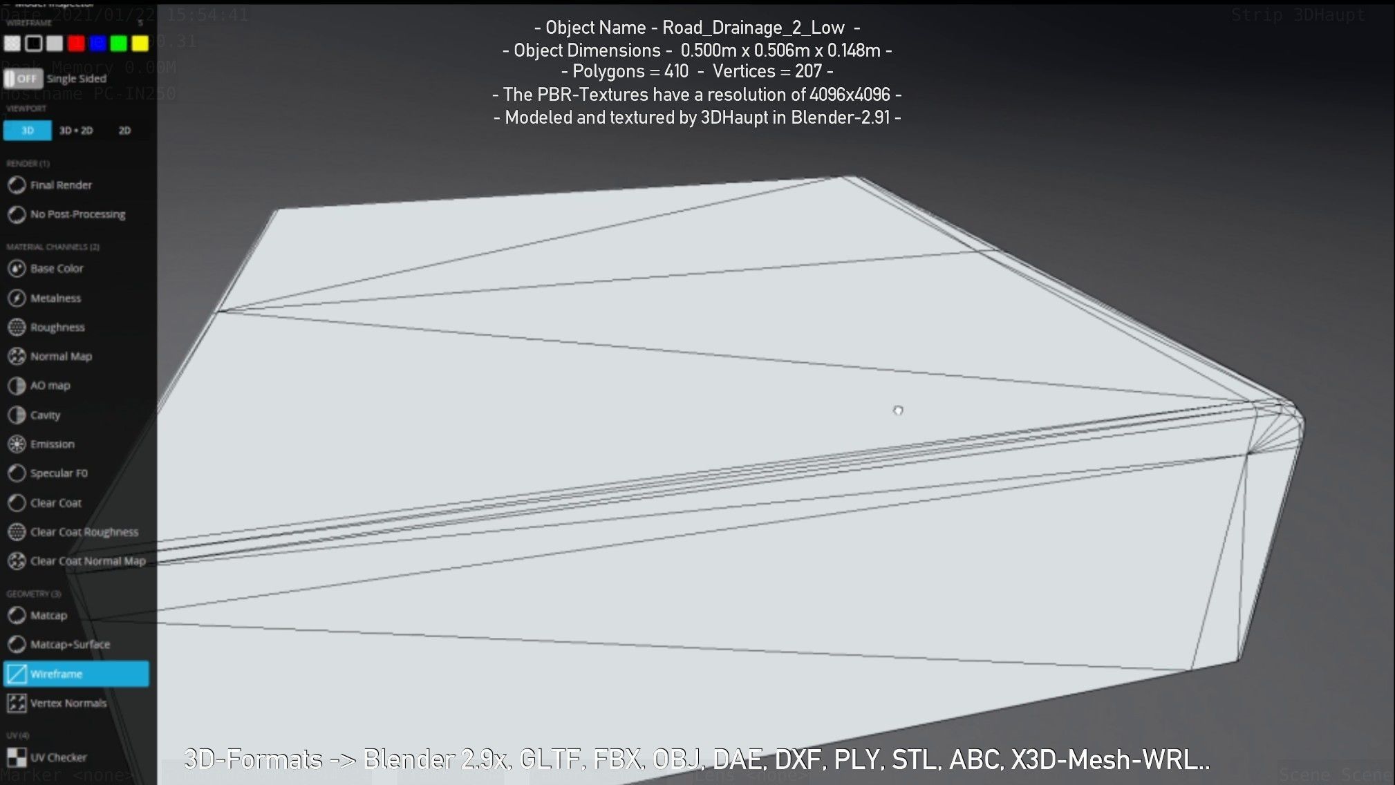 Road Drainage 2 Low Poly Version Low-poly 3D model_38