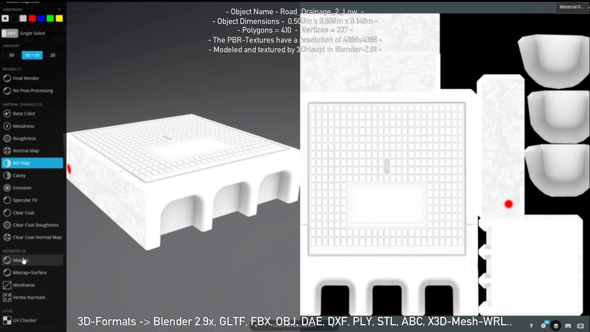 Road Drainage 2 Low Poly Version Low-poly 3D model_89