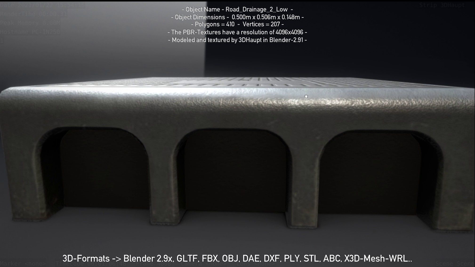 Road Drainage 2 Low Poly Version Low-poly 3D model_70