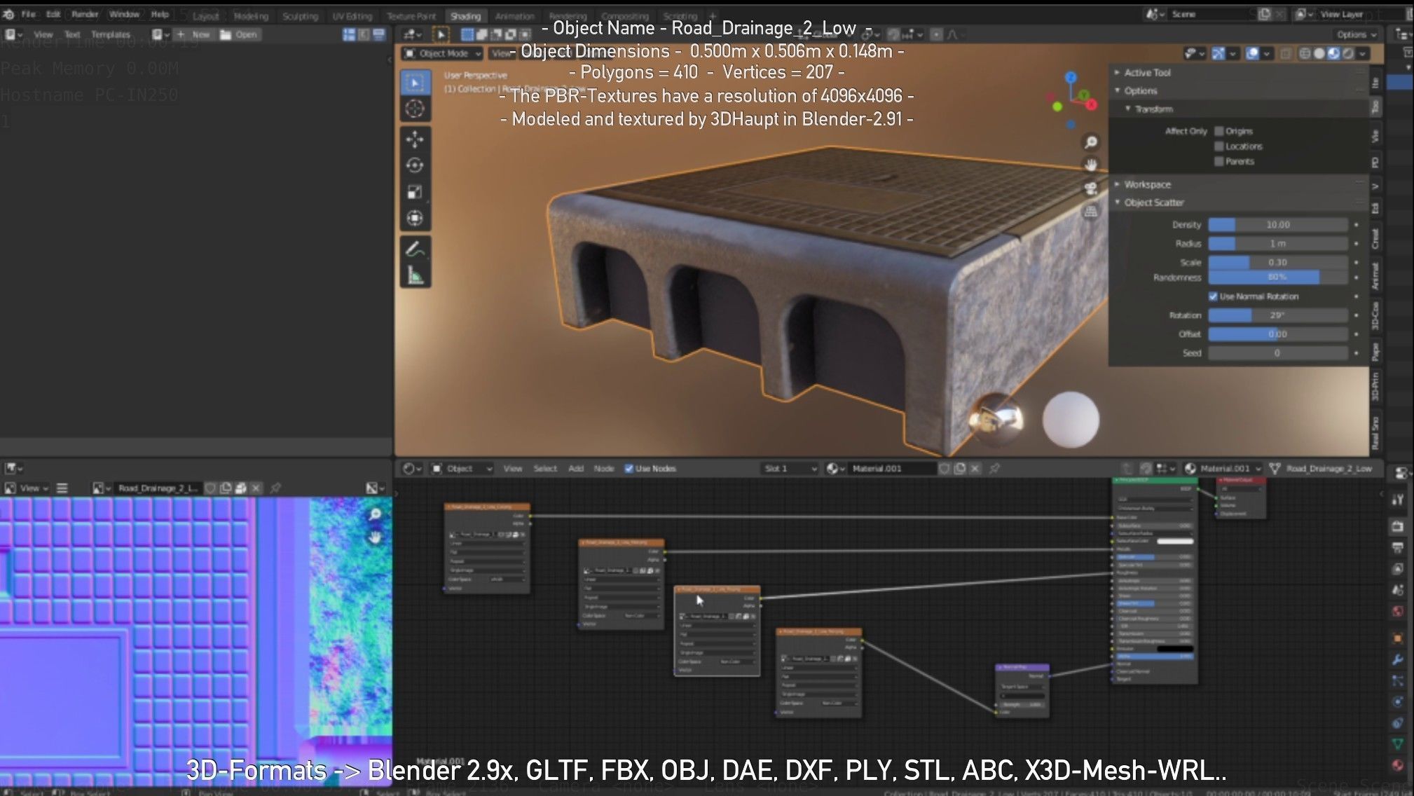 Road Drainage 2 Low Poly Version Low-poly 3D model_99