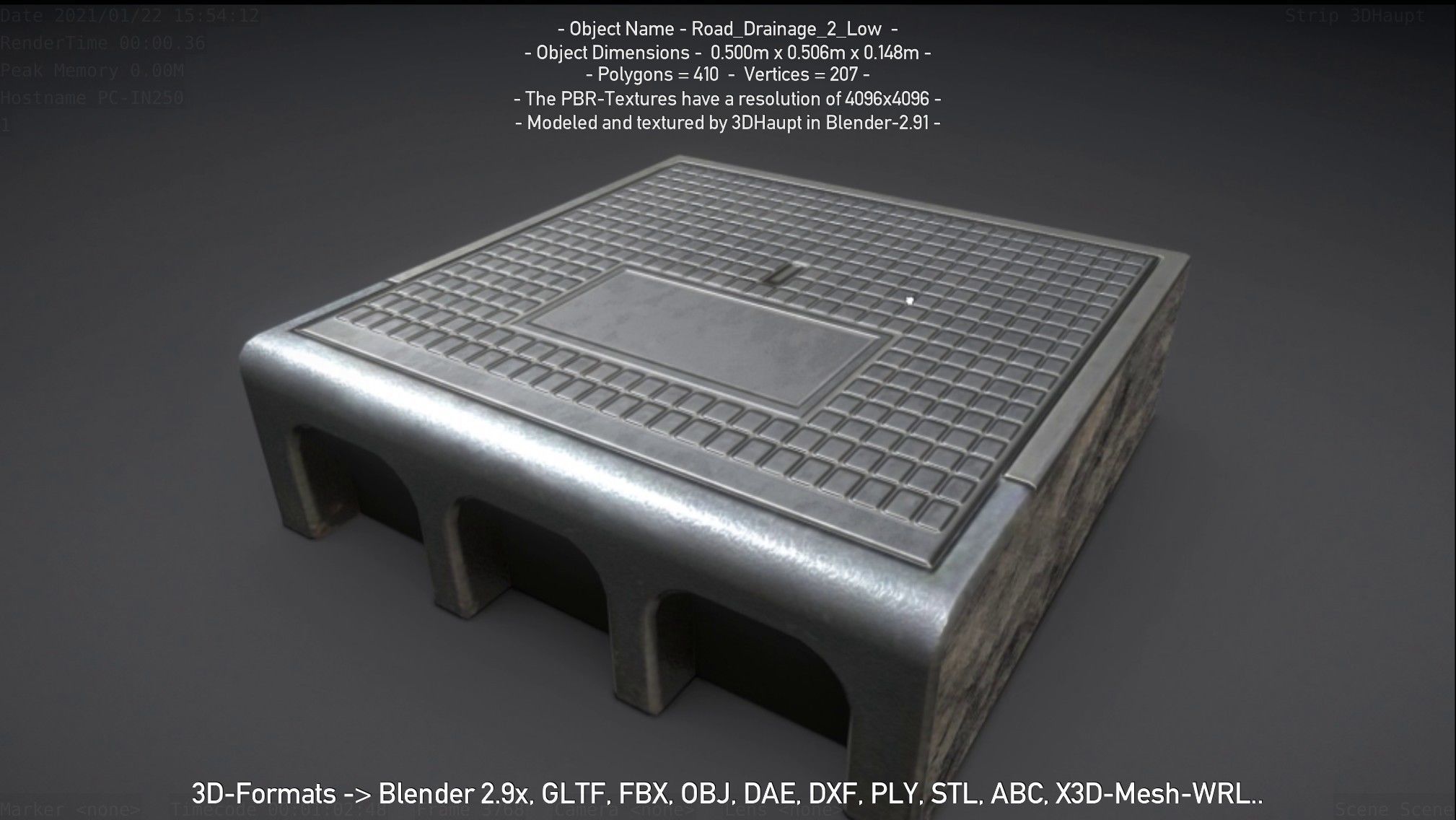 Road Drainage 2 Low Poly Version Low-poly 3D model_67