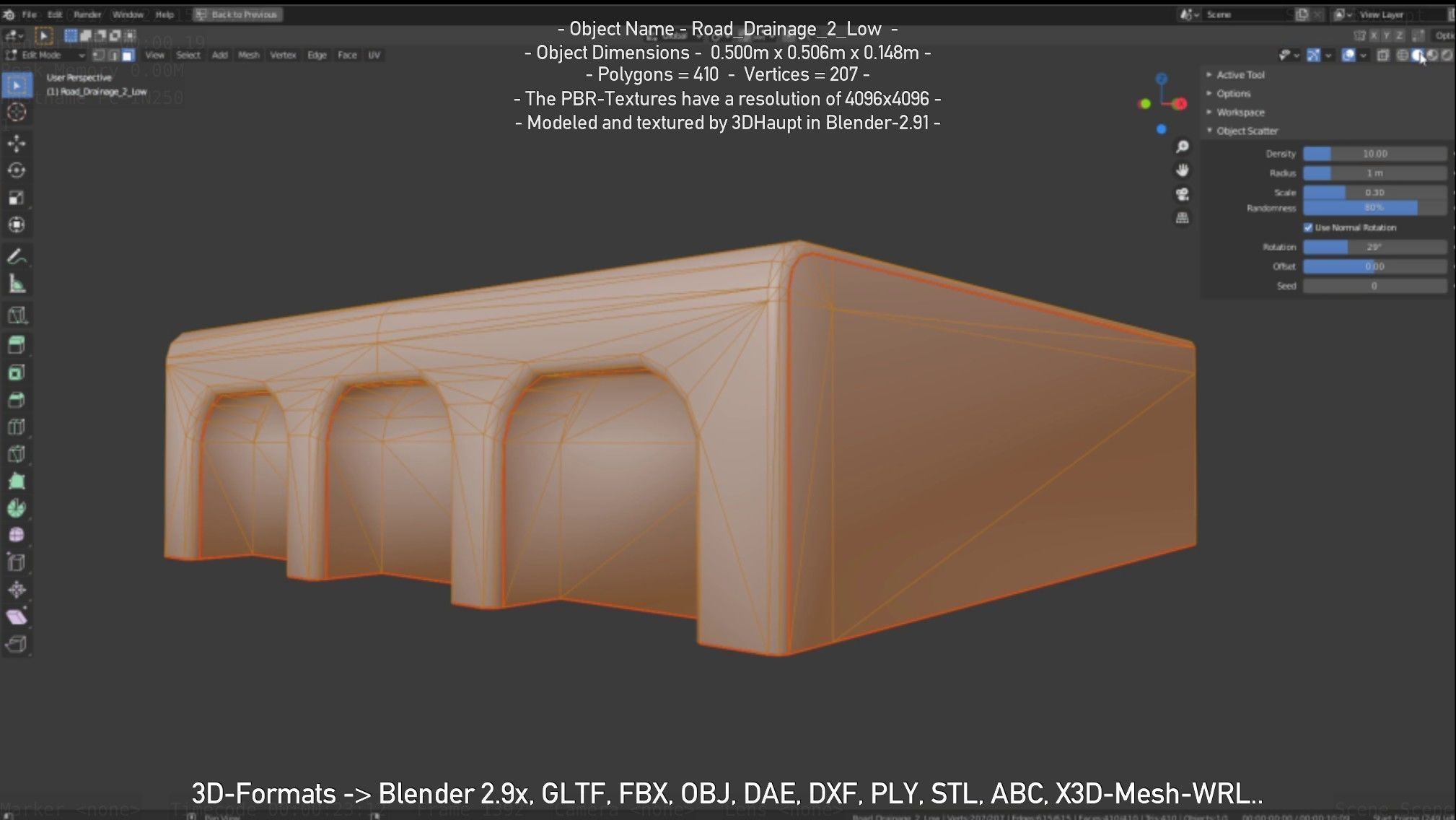 Road Drainage 2 Low Poly Version Low-poly 3D model_120