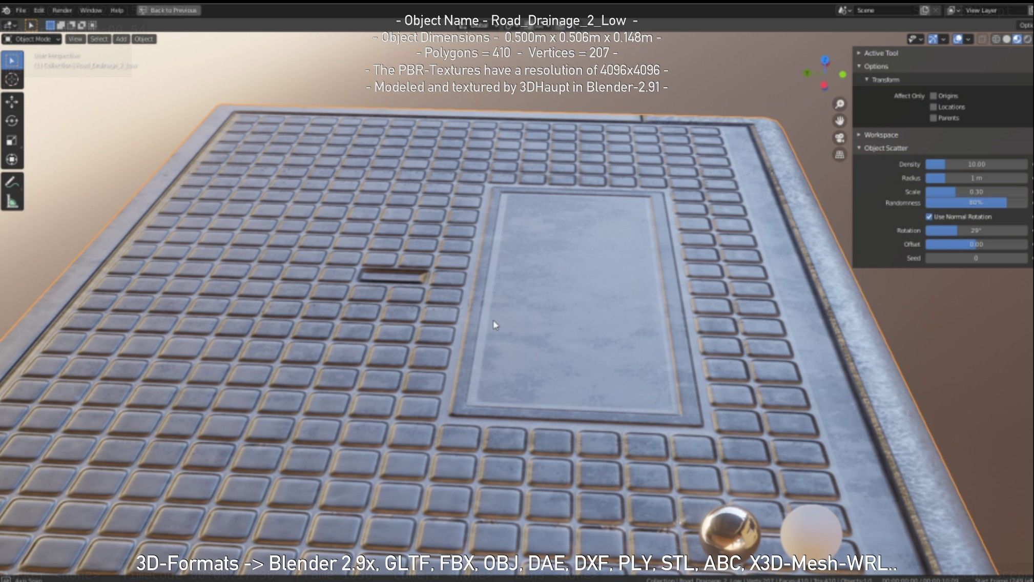 Road Drainage 2 Low Poly Version Low-poly 3D model_6