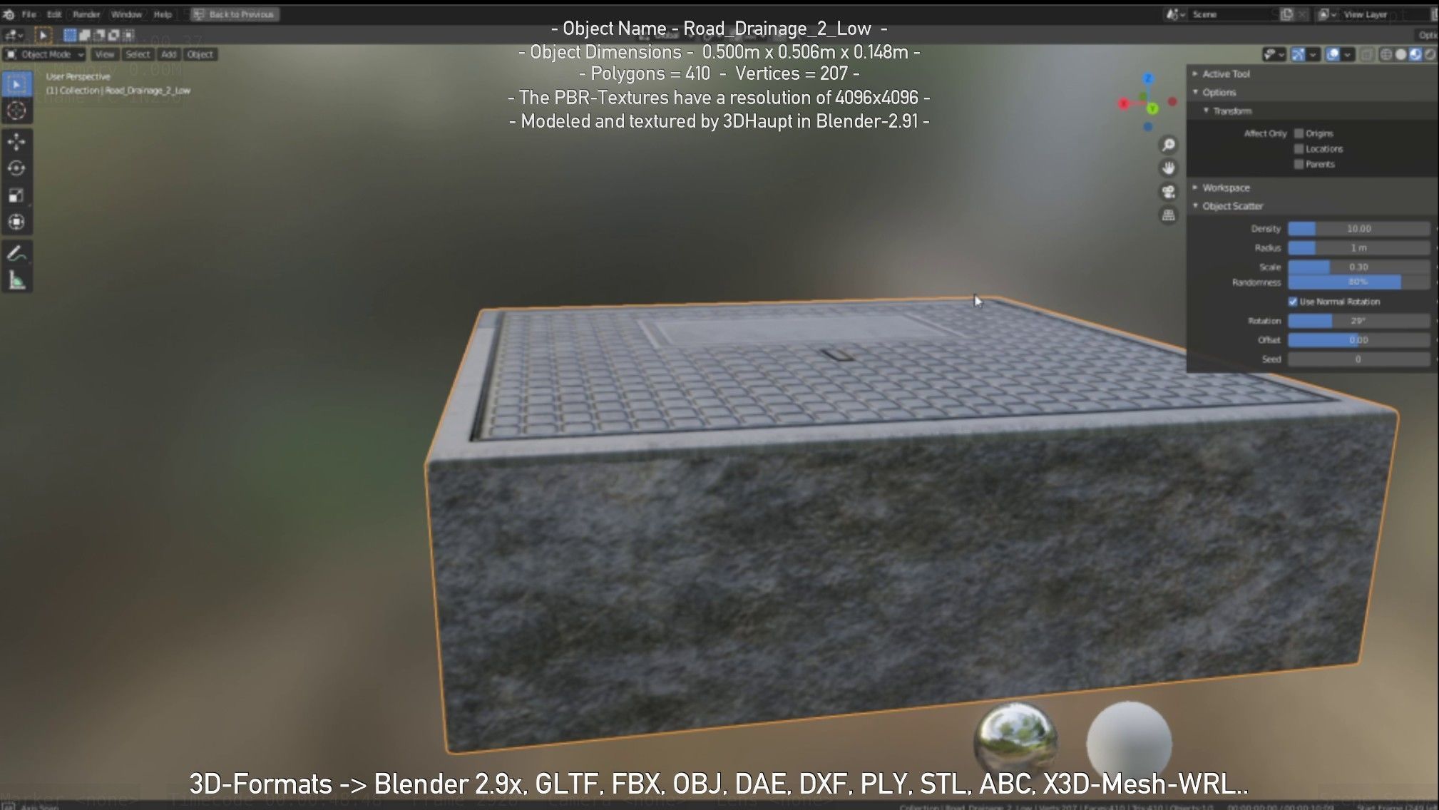 Road Drainage 2 Low Poly Version Low-poly 3D model_58