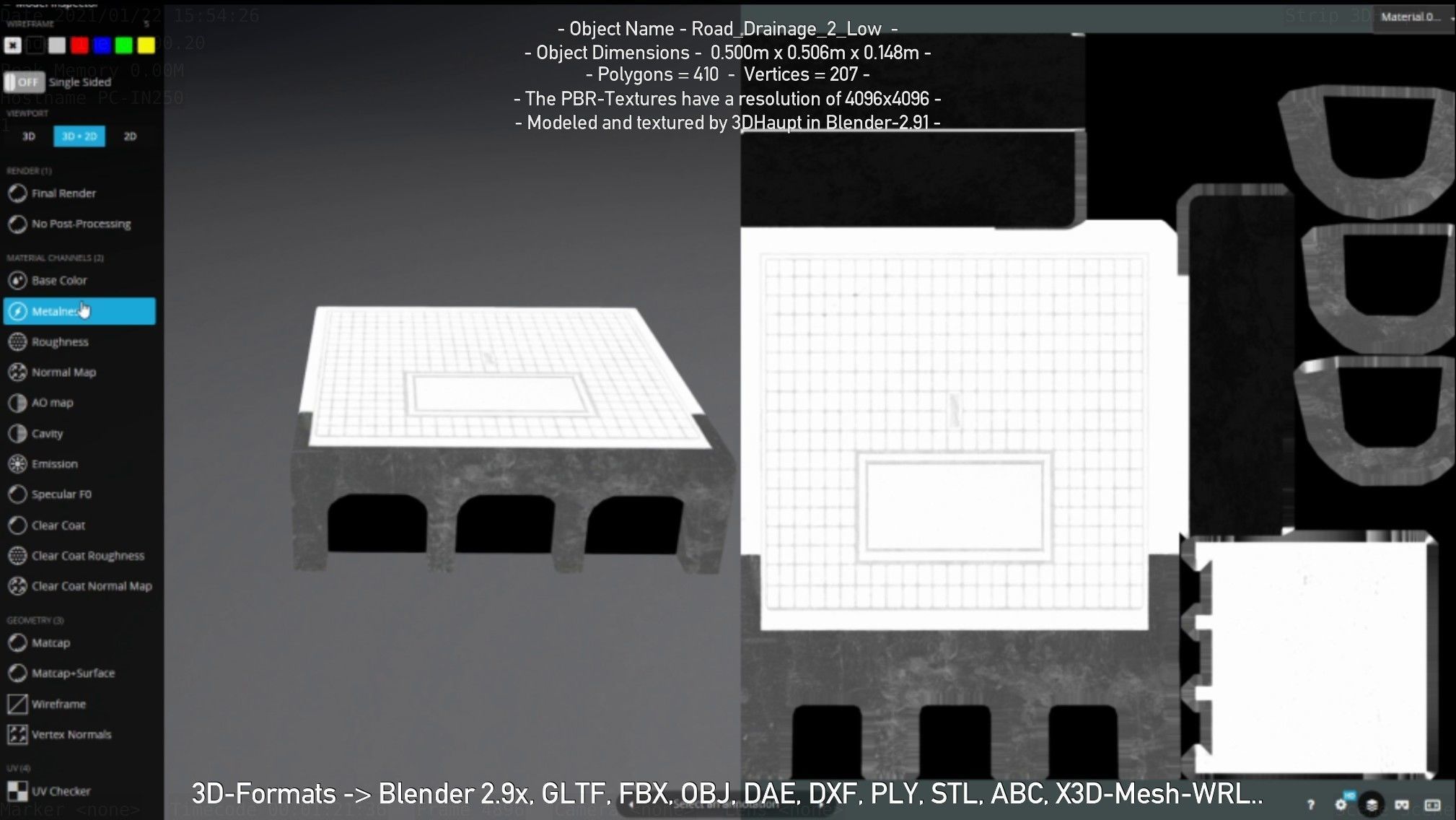 Road Drainage 2 Low Poly Version Low-poly 3D model_31