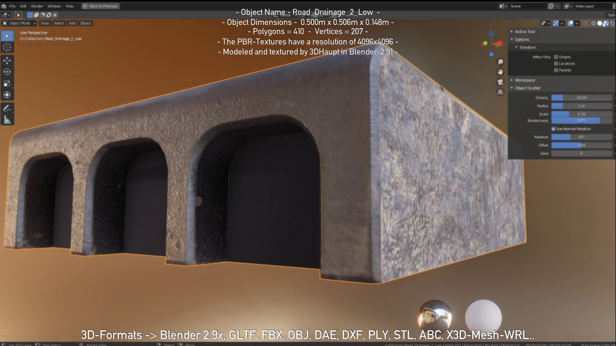 Road Drainage 2 Low Poly Version Low-poly 3D model_48