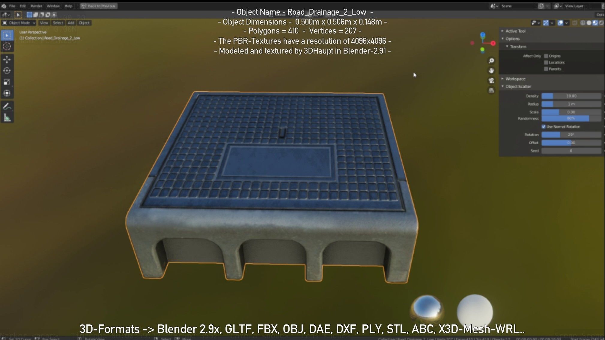 Road Drainage 2 Low Poly Version Low-poly 3D model_23