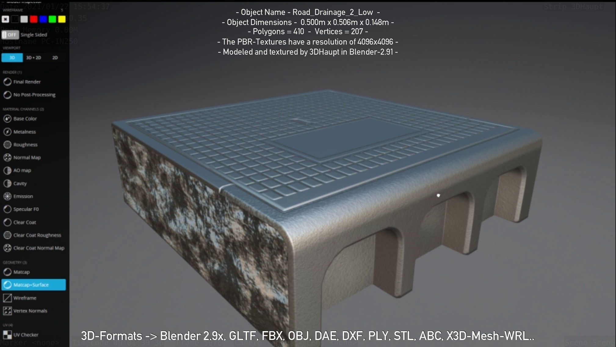 Road Drainage 2 Low Poly Version Low-poly 3D model_100