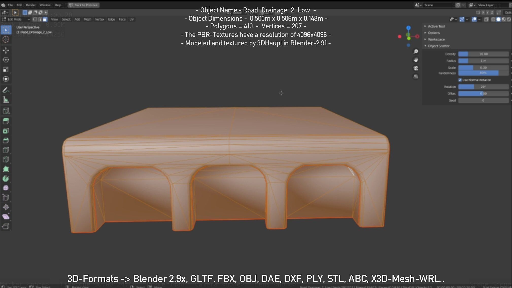 Road Drainage 2 Low Poly Version Low-poly 3D model_46