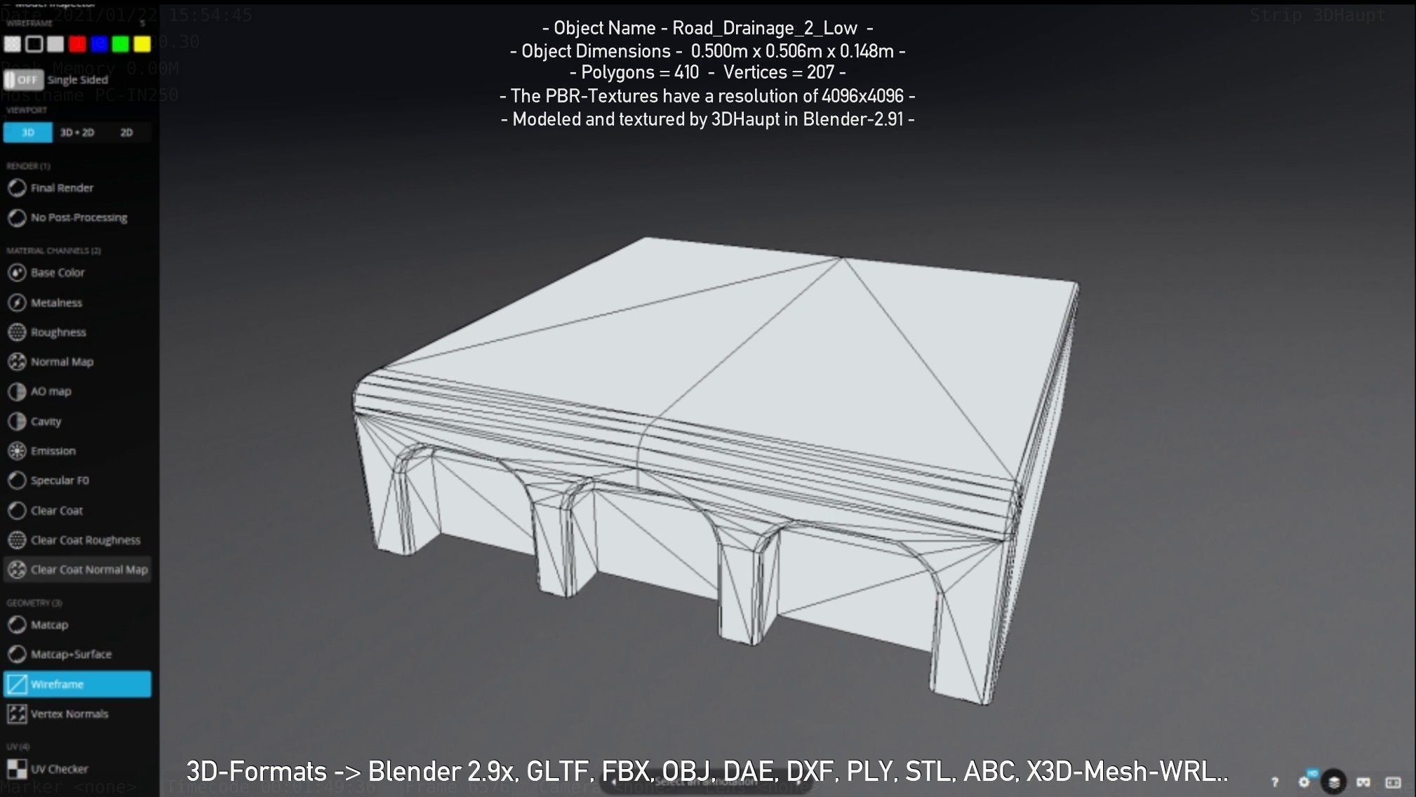 Road Drainage 2 Low Poly Version Low-poly 3D model_82
