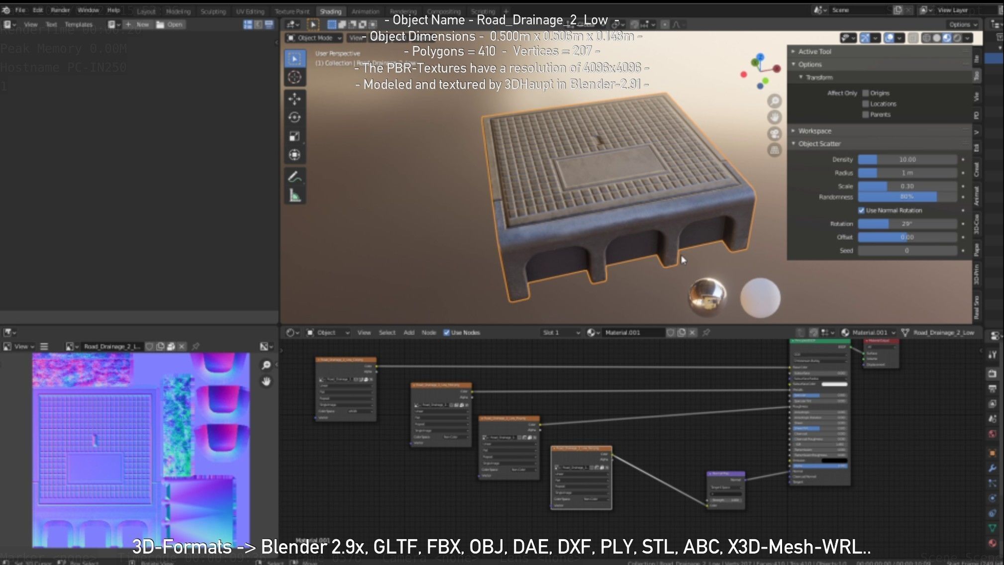 Road Drainage 2 Low Poly Version Low-poly 3D model_2