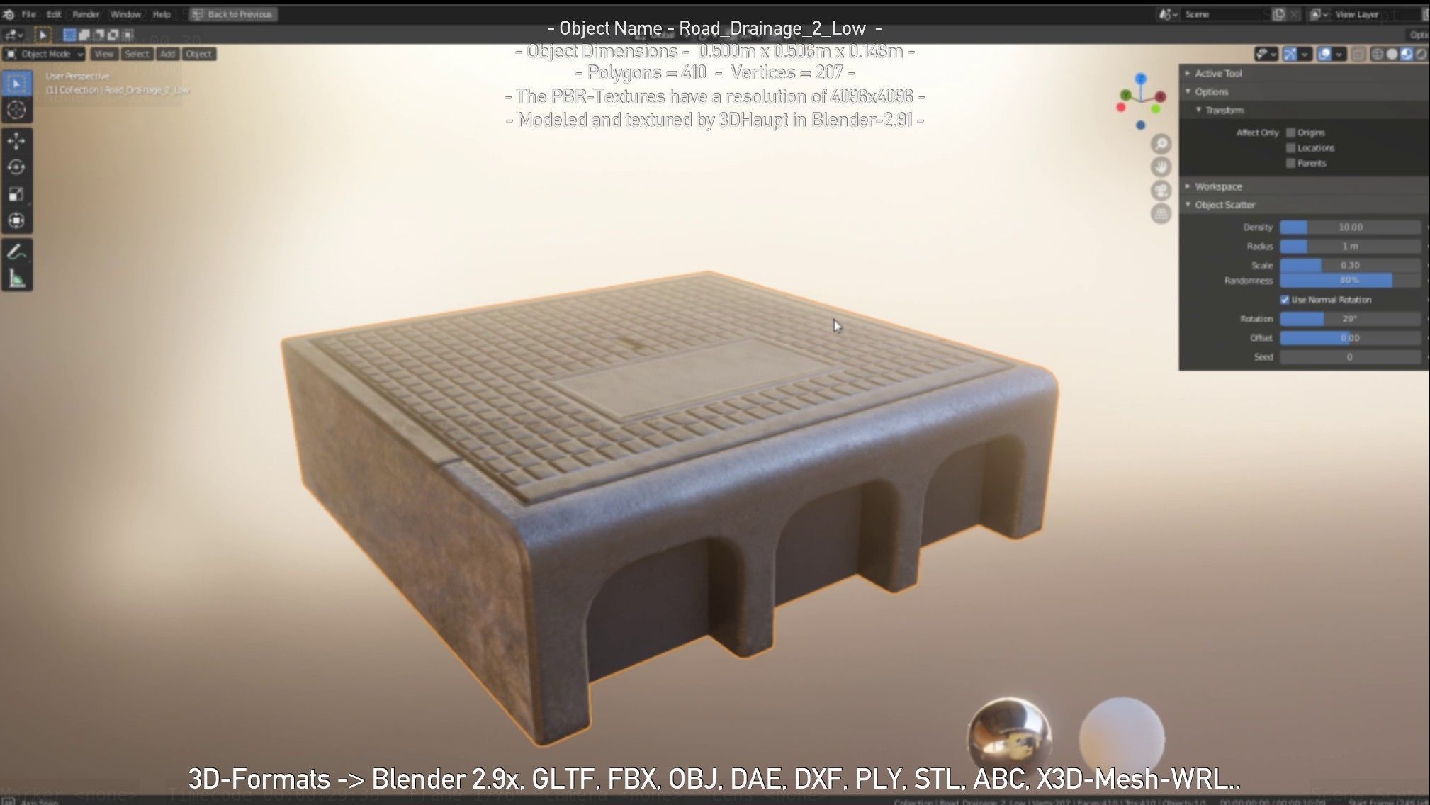 Road Drainage 2 Low Poly Version Low-poly 3D model_13