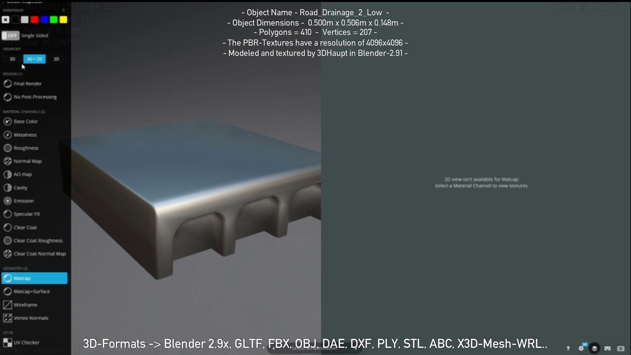 Road Drainage 2 Low Poly Version Low-poly 3D model_90