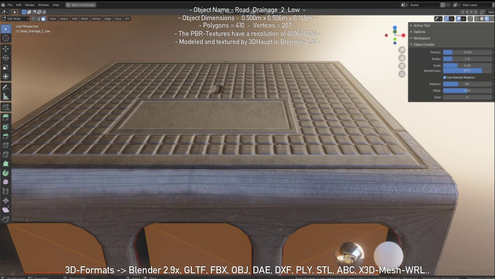 Road Drainage 2 Low Poly Version Low-poly 3D model_103