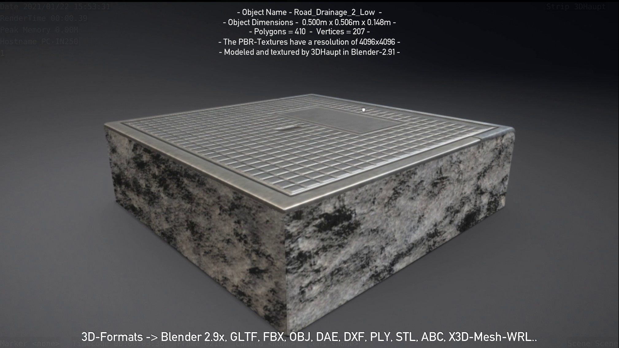 Road Drainage 2 Low Poly Version Low-poly 3D model_5