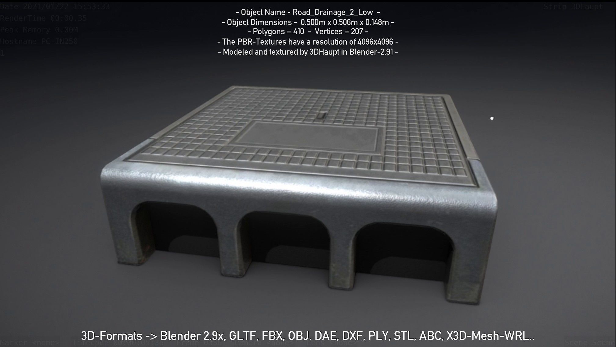 Road Drainage 2 Low Poly Version Low-poly 3D model_116