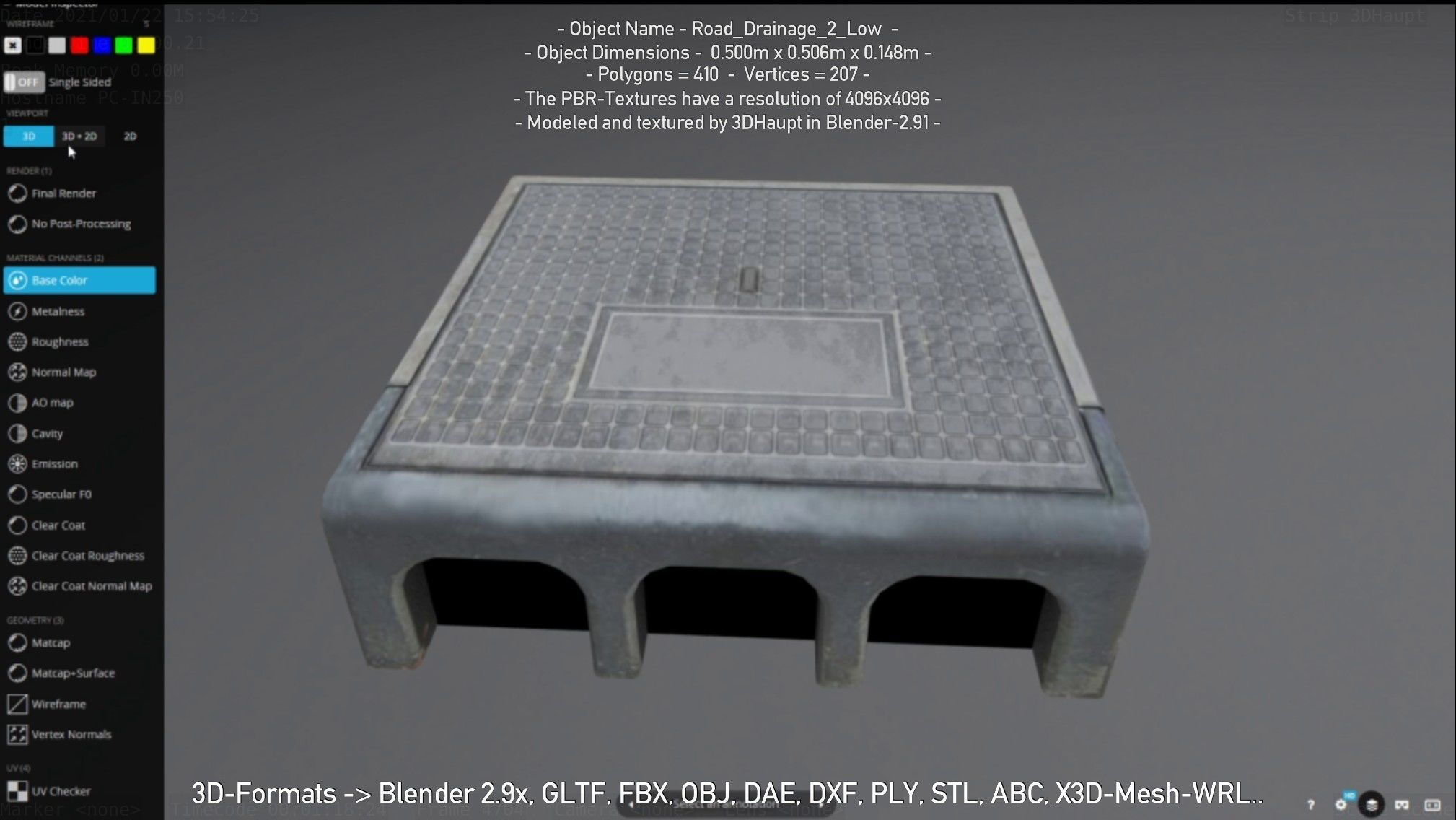 Road Drainage 2 Low Poly Version Low-poly 3D model_81