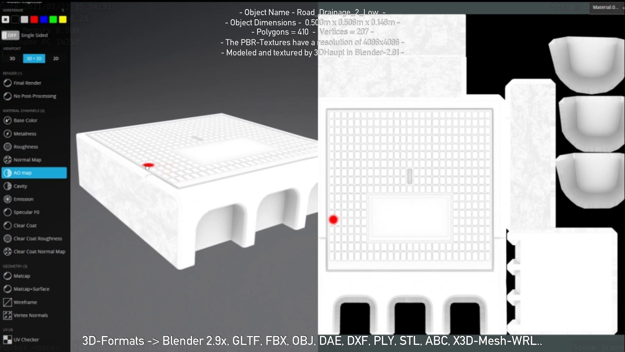 Road Drainage 2 Low Poly Version Low-poly 3D model_88