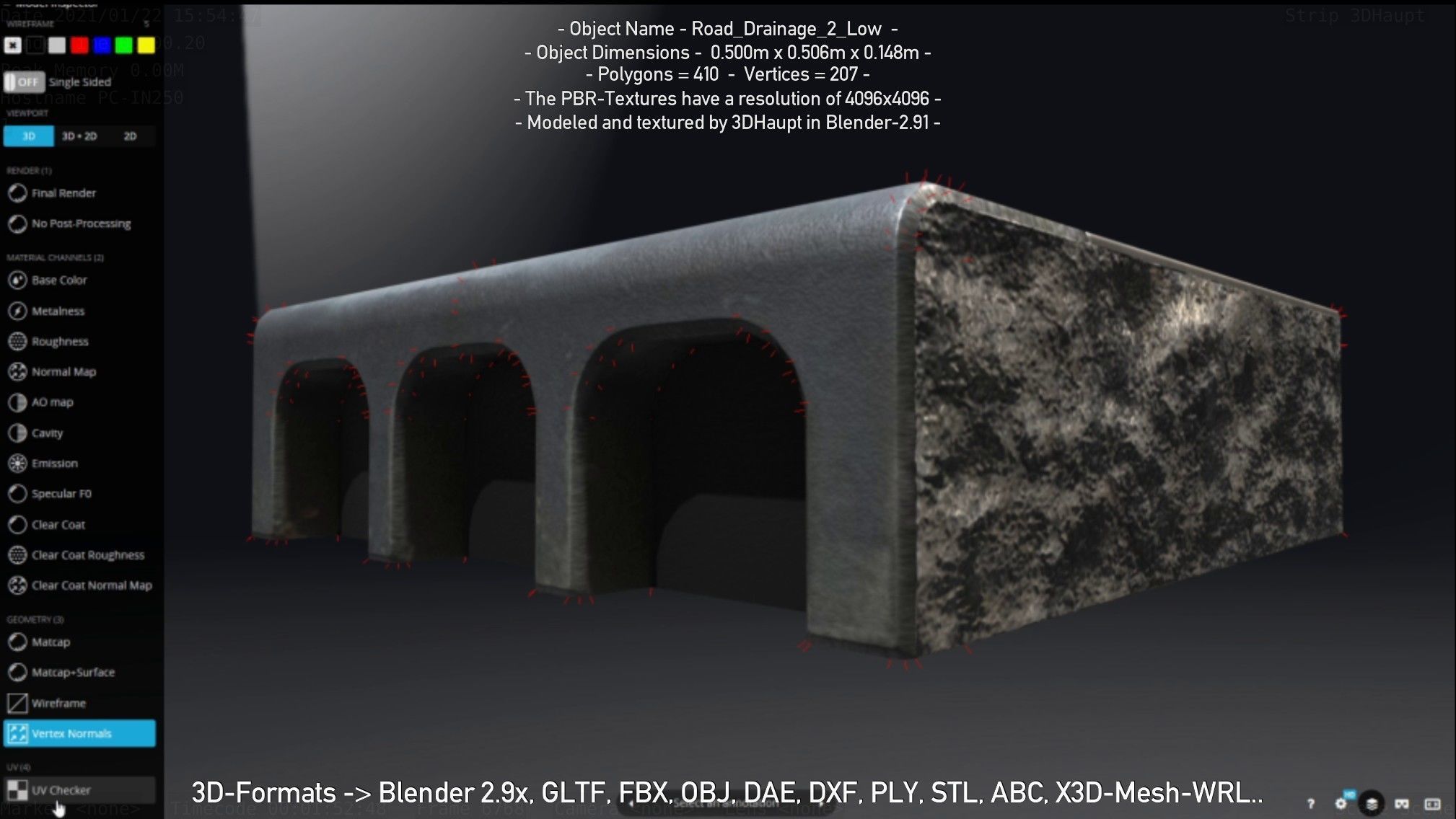 Road Drainage 2 Low Poly Version Low-poly 3D model_77