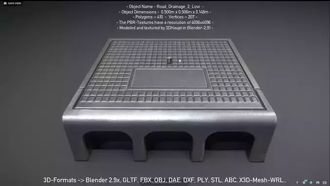 Road Drainage 2 Low Poly Version Low-poly 3D model Road Drainage 2 Low Poly Version Low-poly 3D model