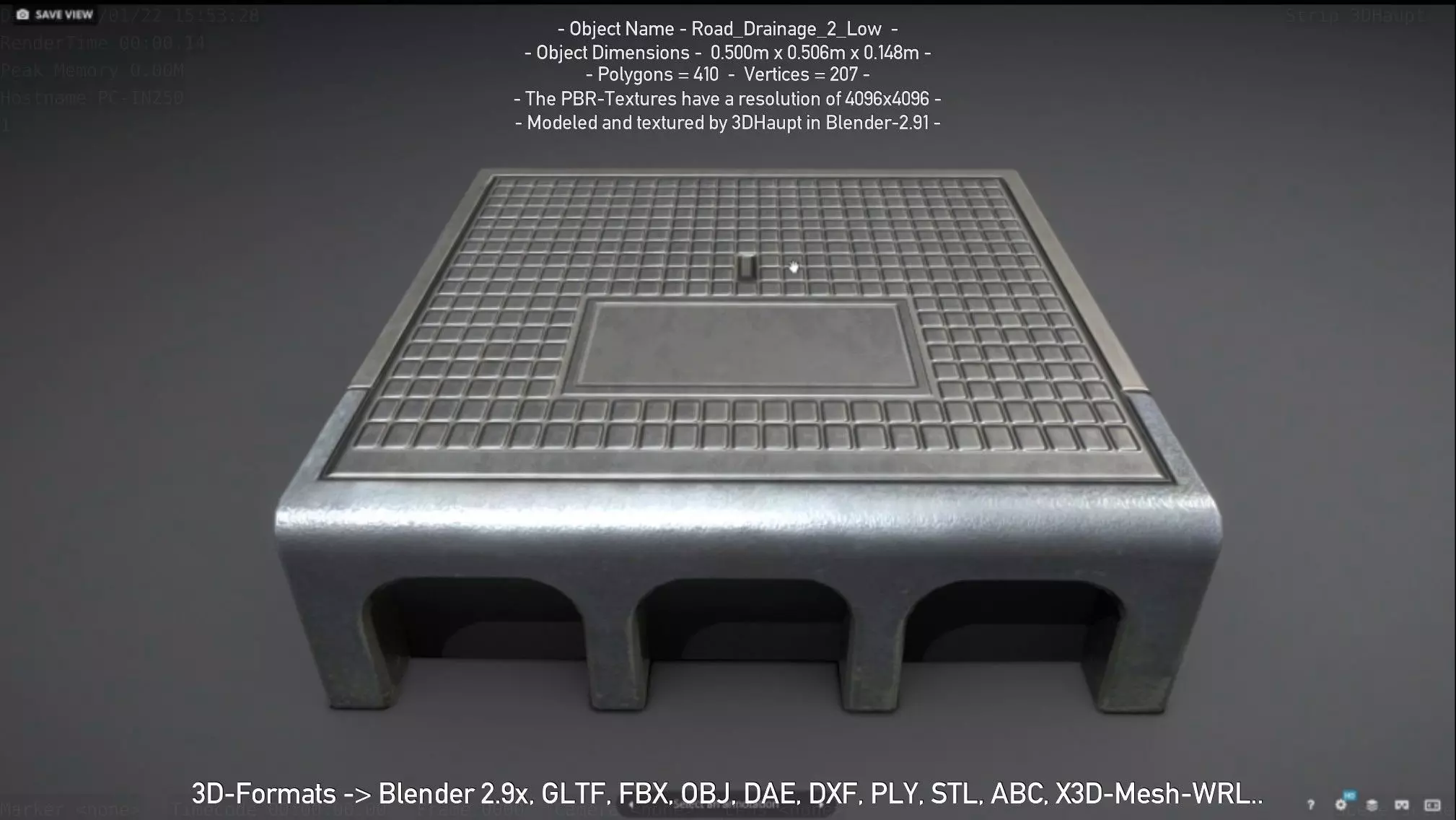 Road Drainage 2 Low Poly Version Low-poly 3D model_0