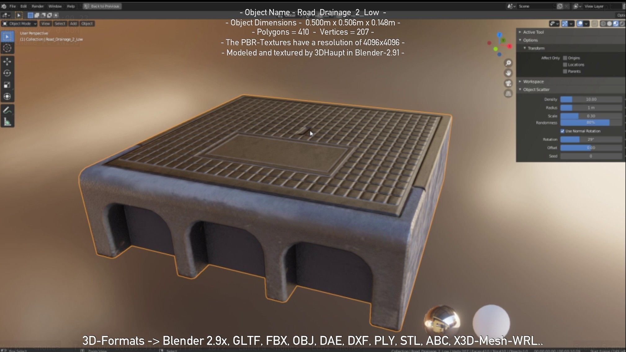 Road Drainage 2 Low Poly Version Low-poly 3D model_14