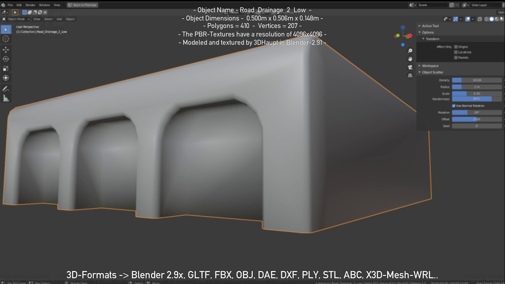 Road Drainage 2 Low Poly Version Low-poly 3D model_47