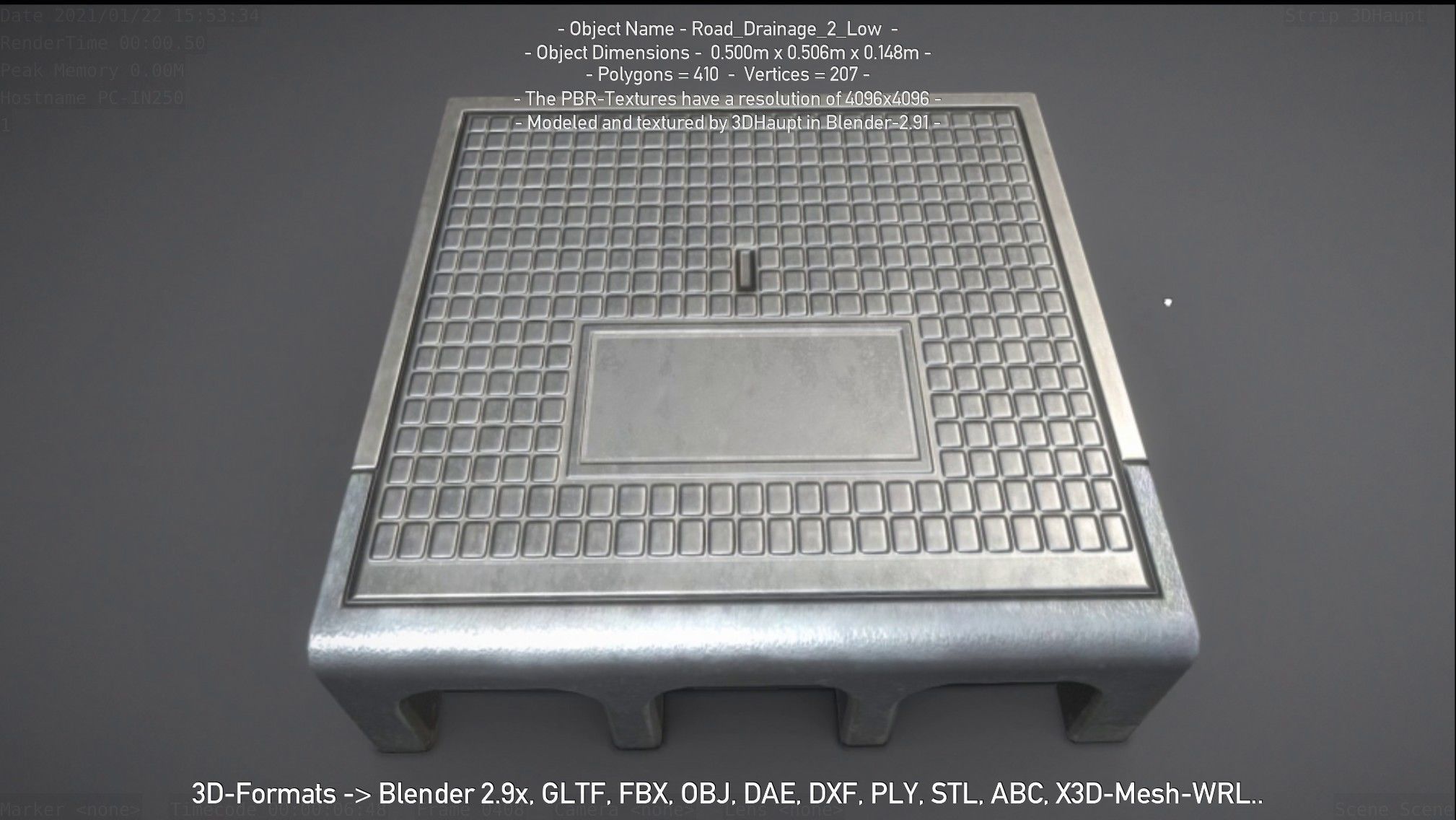 Road Drainage 2 Low Poly Version Low-poly 3D model_117