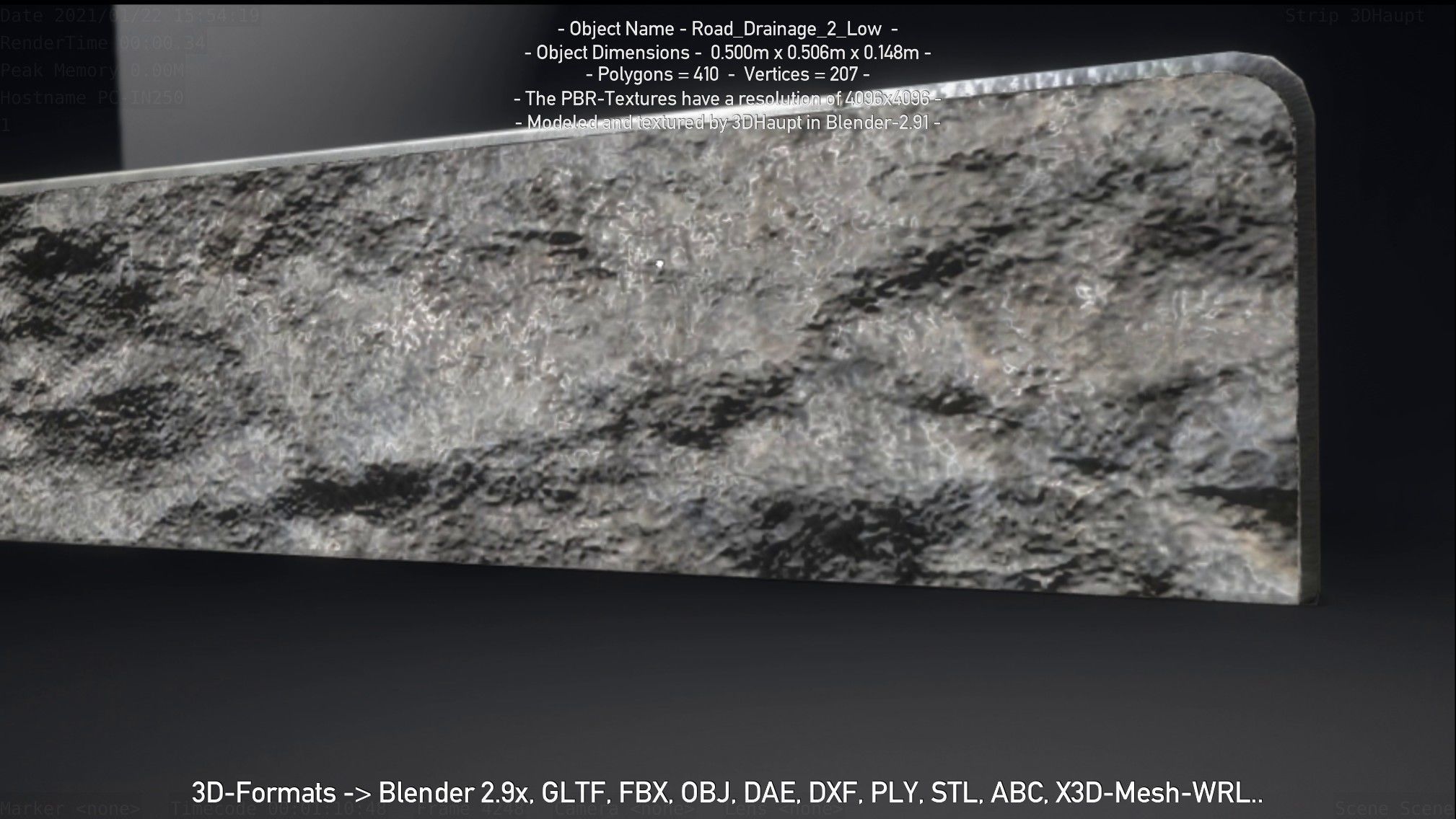 Road Drainage 2 Low Poly Version Low-poly 3D model_73