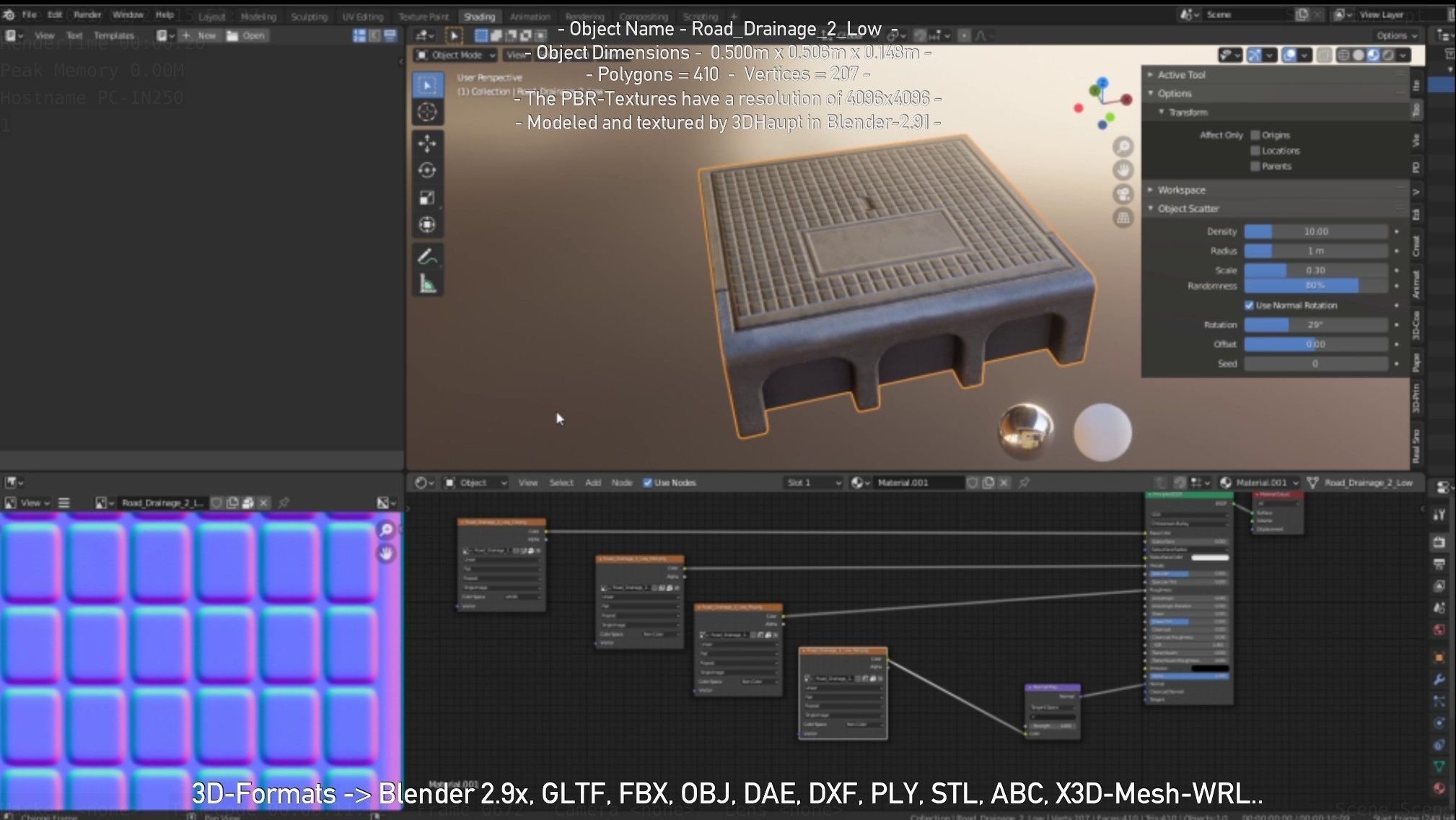 Road Drainage 2 Low Poly Version Low-poly 3D model_8