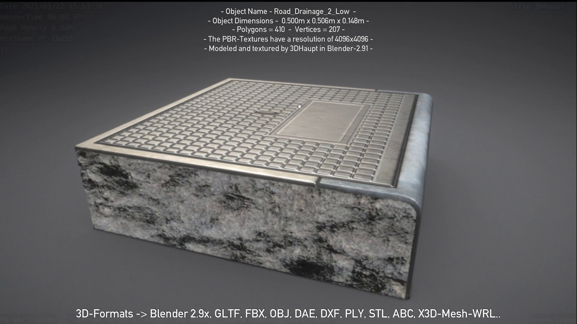 Road Drainage 2 Low Poly Version Low-poly 3D model_115