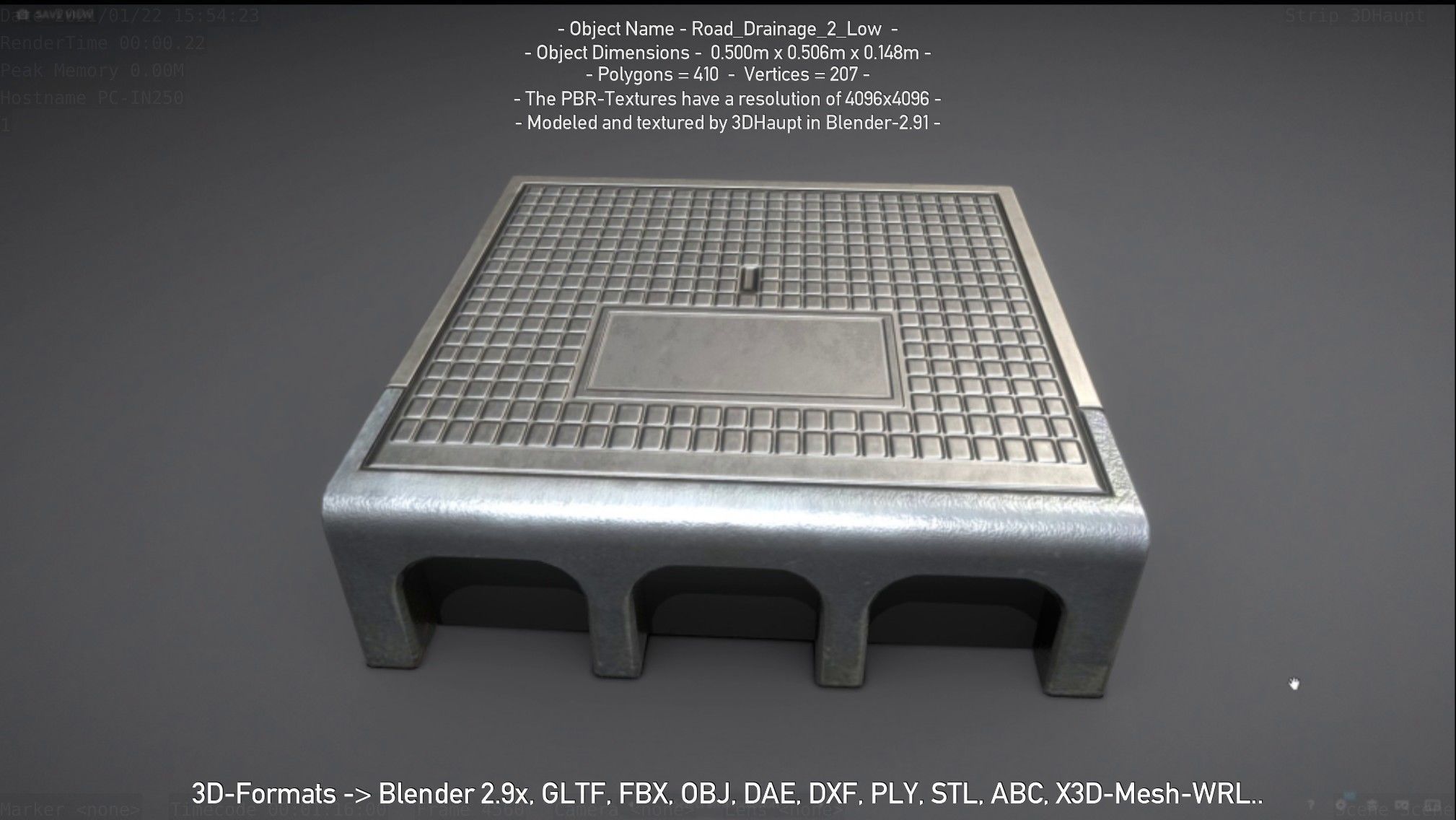 Road Drainage 2 Low Poly Version Low-poly 3D model_80