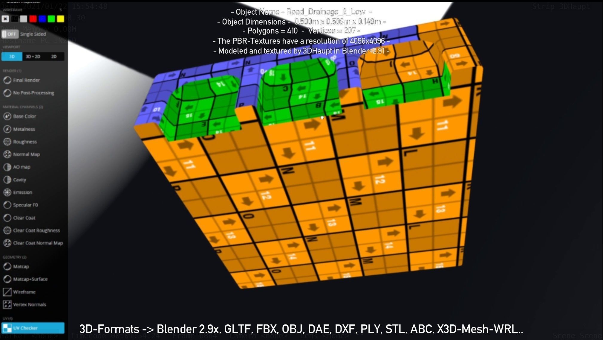 Road Drainage 2 Low Poly Version Low-poly 3D model_112