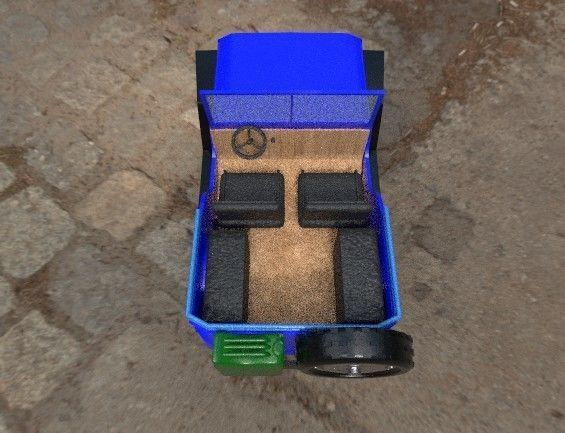 Old jeep Low-poly 3D model_5