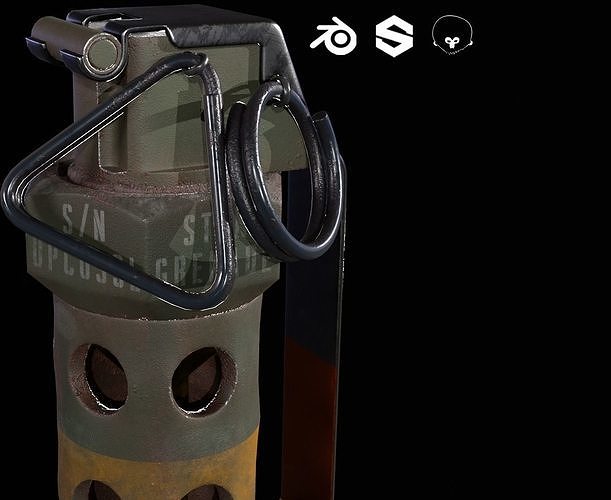 M42 Flashbang Low-poly 3D model