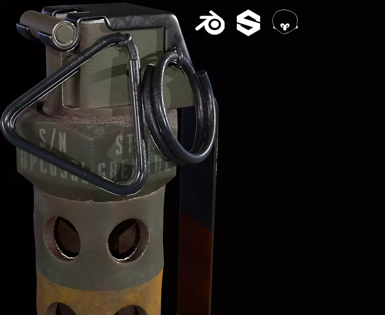 M42 Flashbang Low-poly 3D model_0