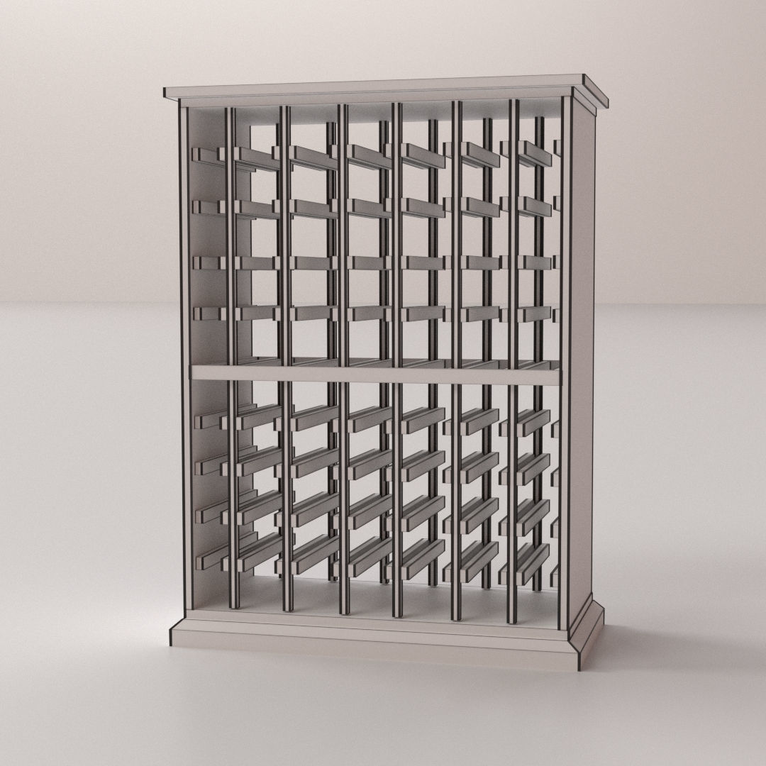 Wine Rack 3D model_4