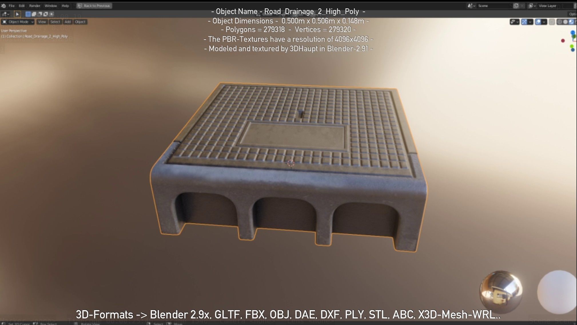 Road Drainage 2 High-Poly and Low-Poly 3D Model Collection_61