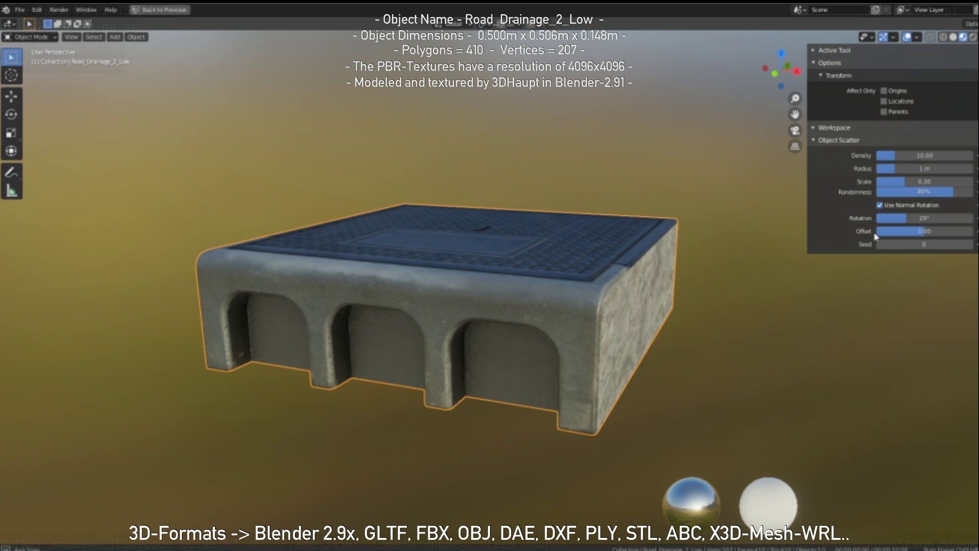 Road Drainage 2 High-Poly and Low-Poly 3D Model Collection_28