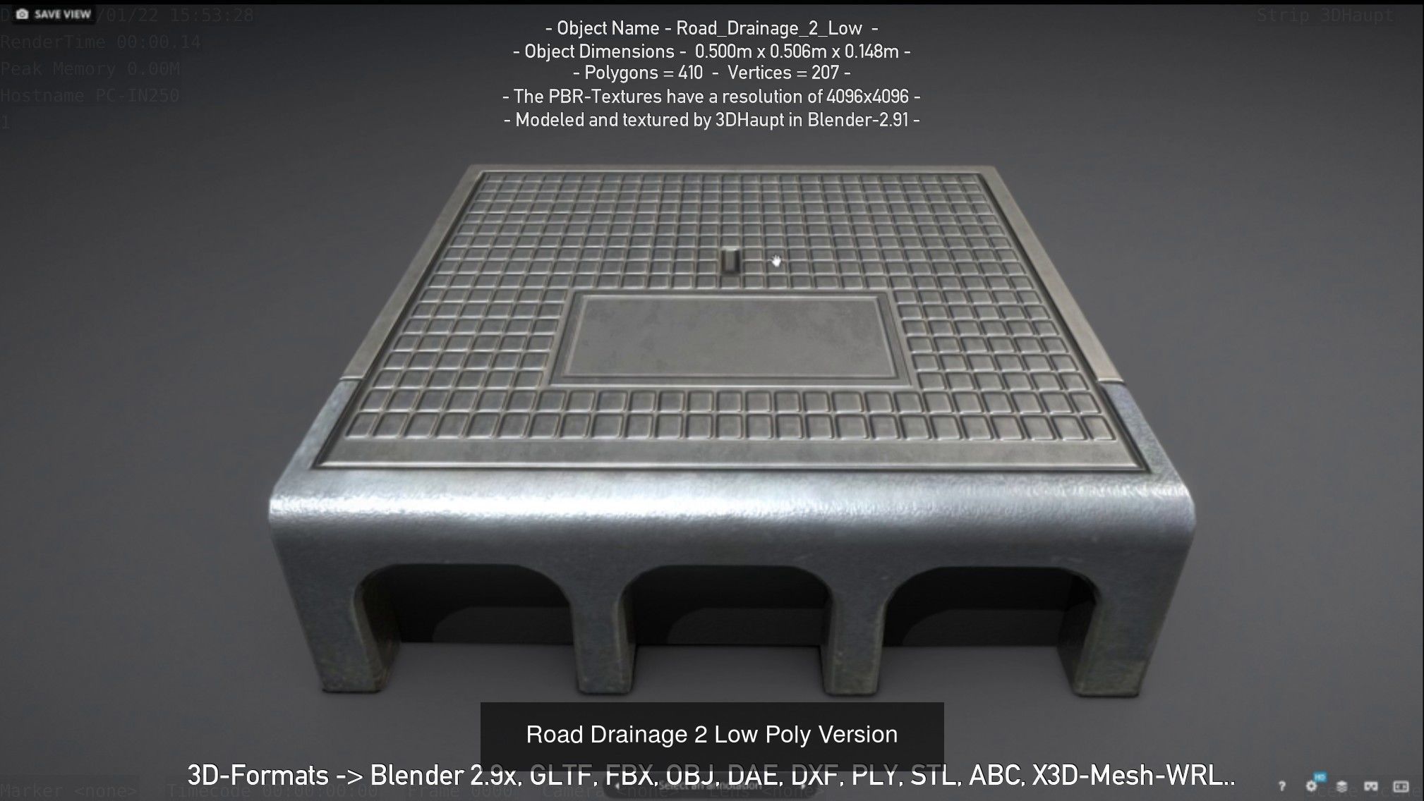 Road Drainage 2 High-Poly and Low-Poly 3D Model Collection_6