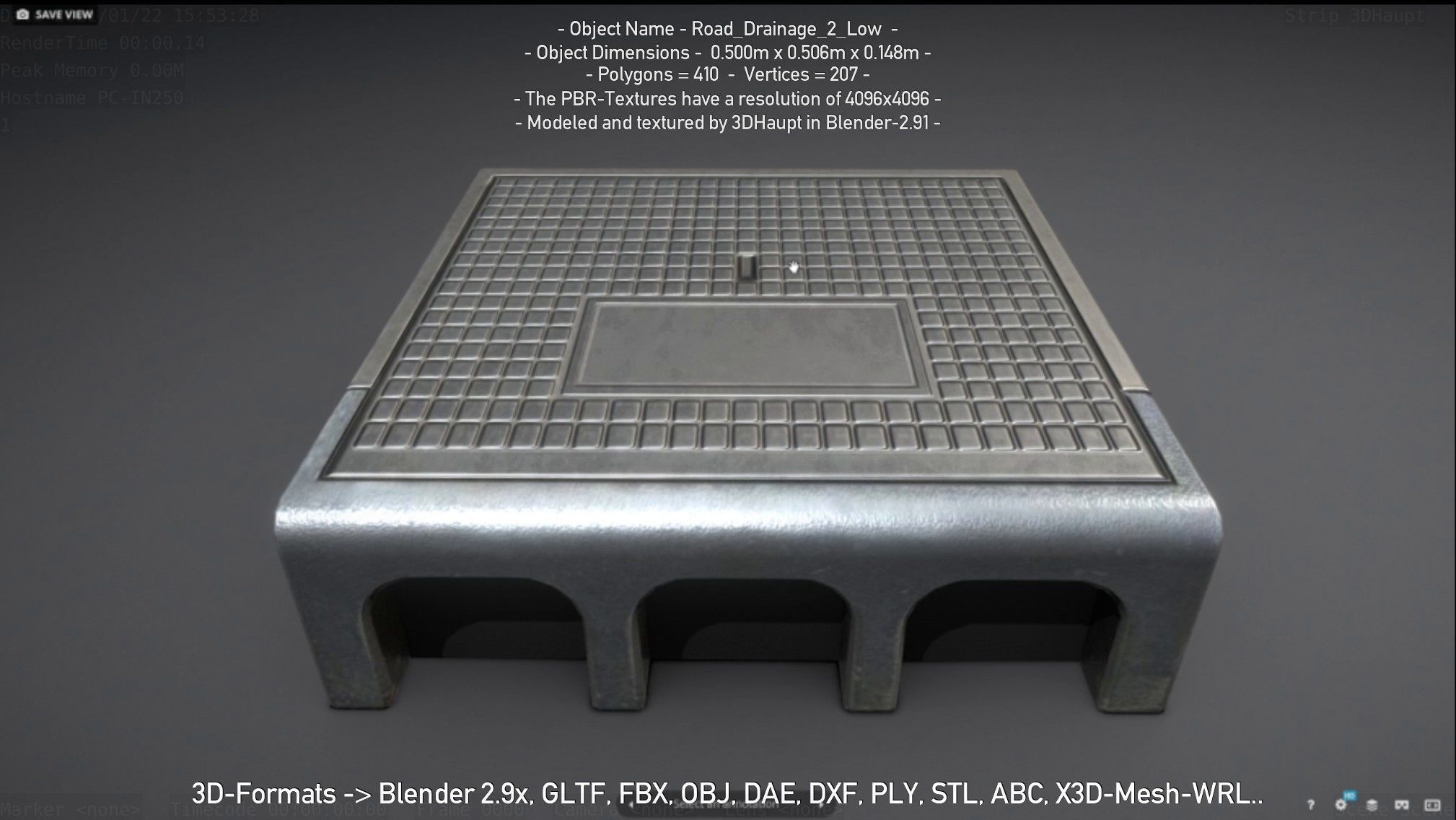 Road Drainage 2 High-Poly and Low-Poly 3D Model Collection_3