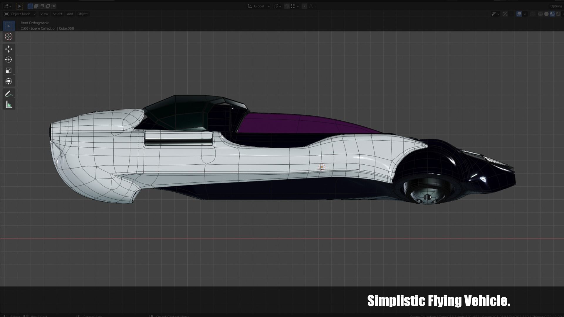 Simplistic Flying Vehicle - nr12 Low-poly 3D model_9