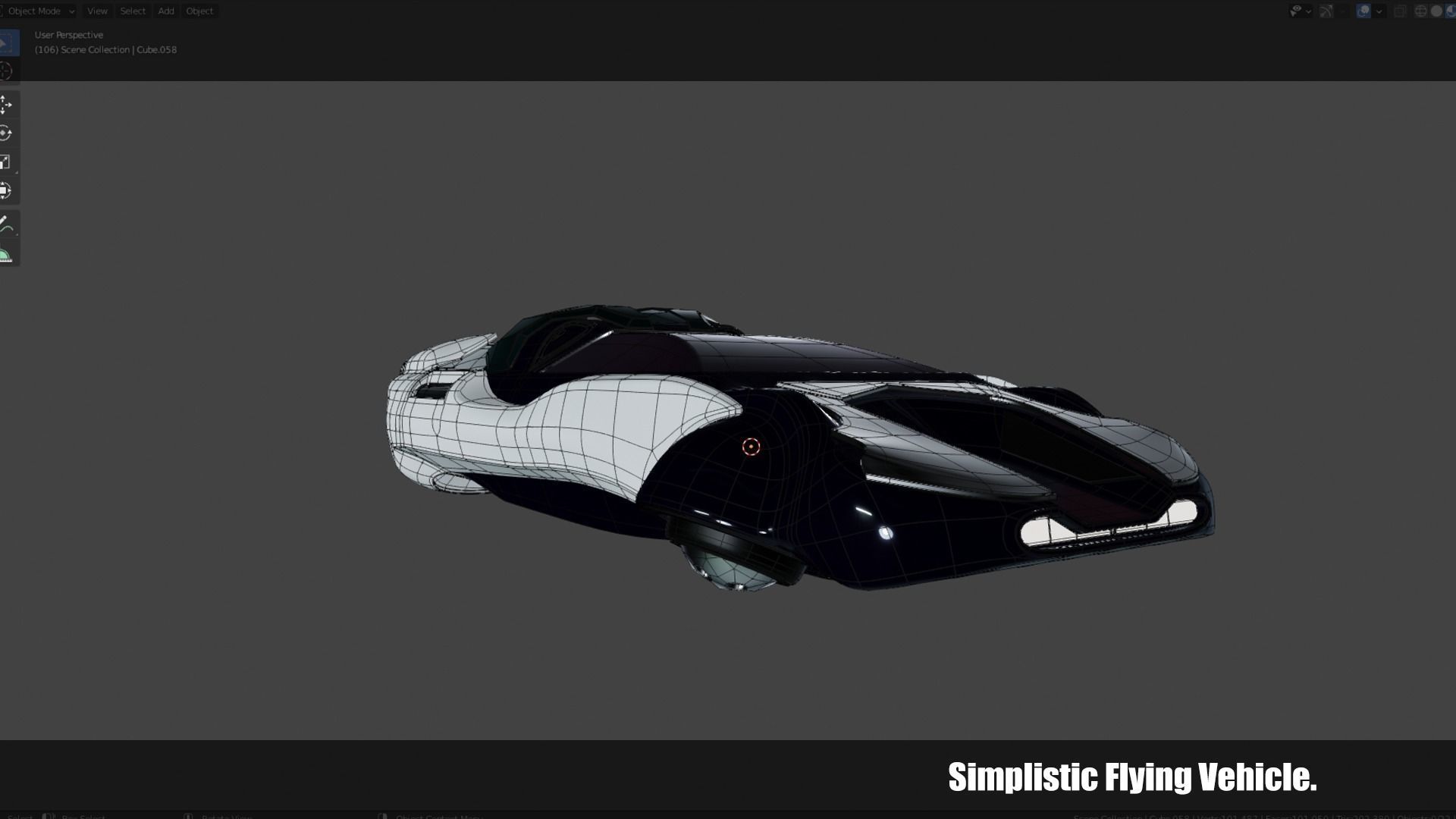 Simplistic Flying Vehicle - nr12 Low-poly 3D model_8