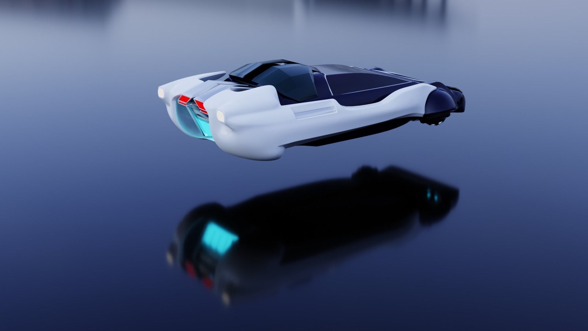 Simplistic Flying Vehicle - nr12 Low-poly 3D model_22