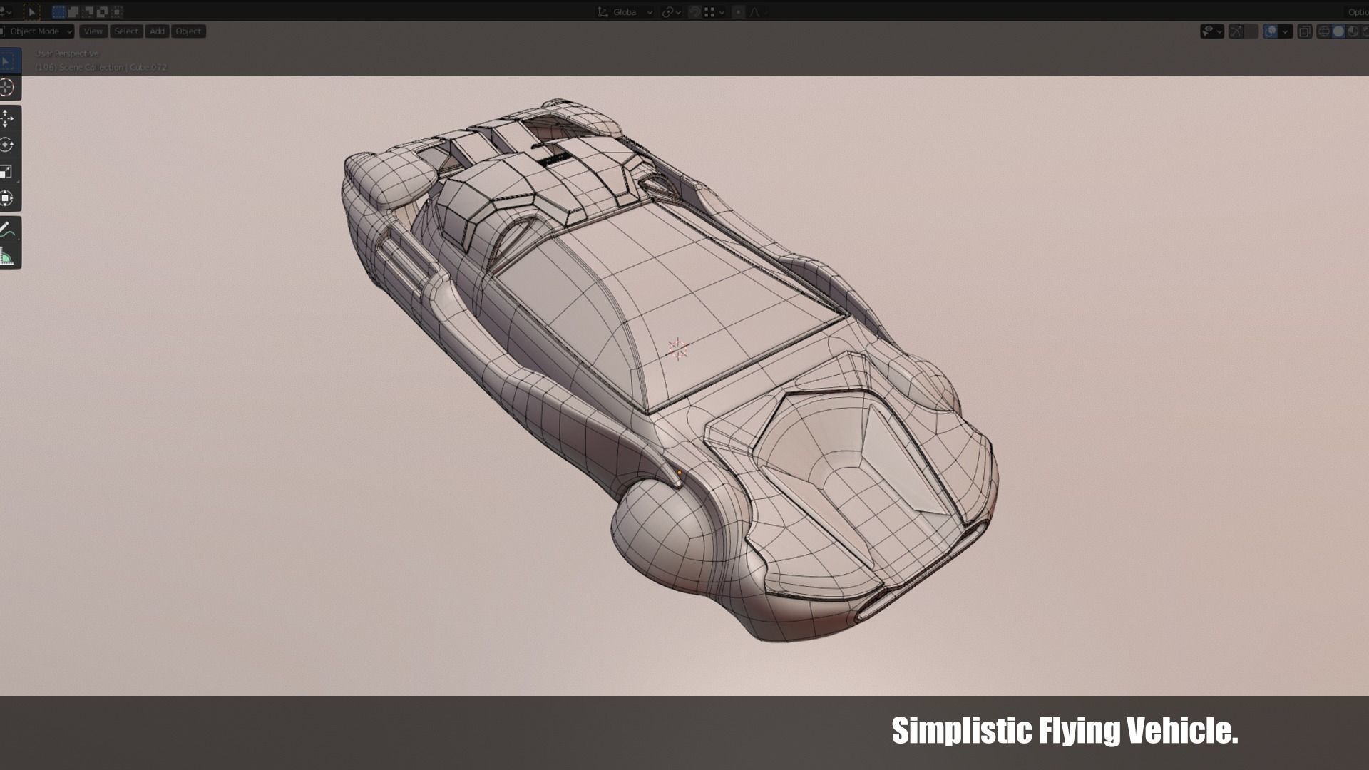 Simplistic Flying Vehicle - nr12 Low-poly 3D model_10