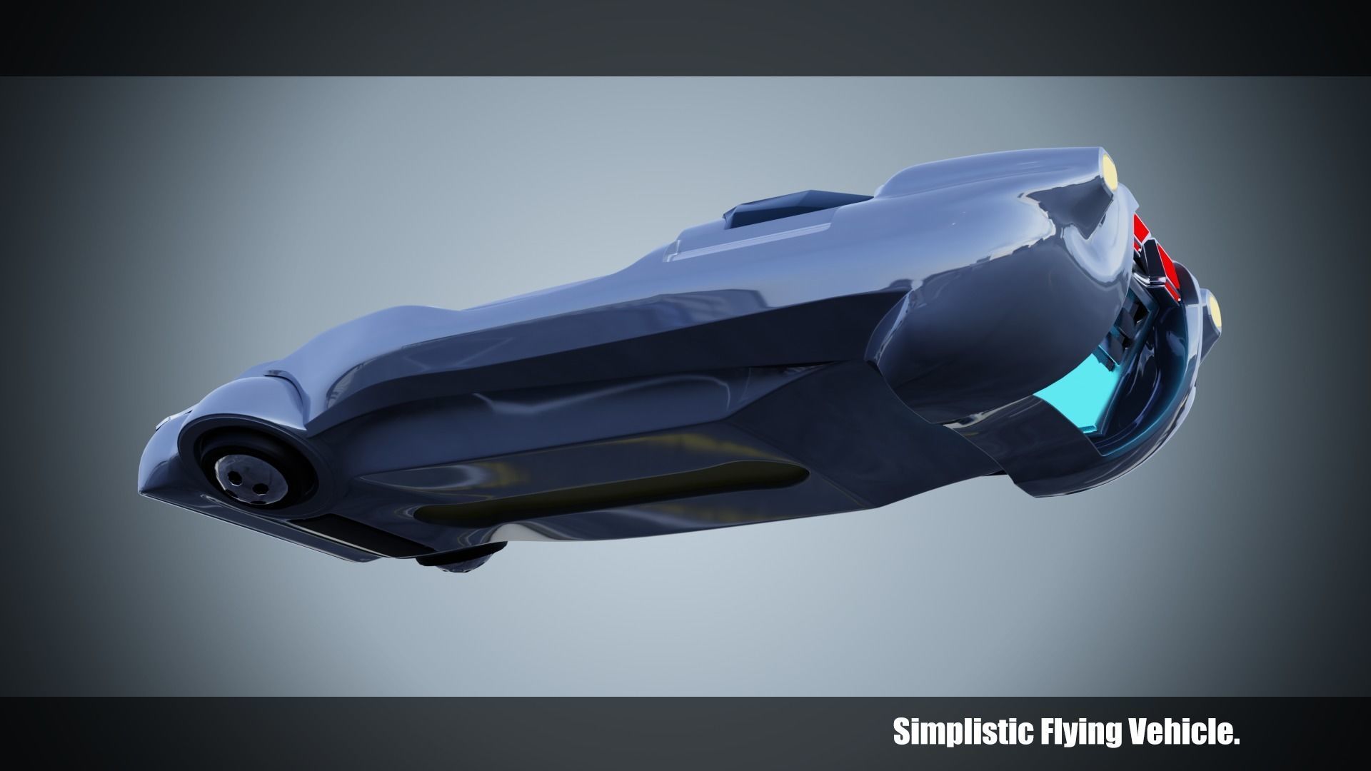 Simplistic Flying Vehicle - nr12 Low-poly 3D model_3